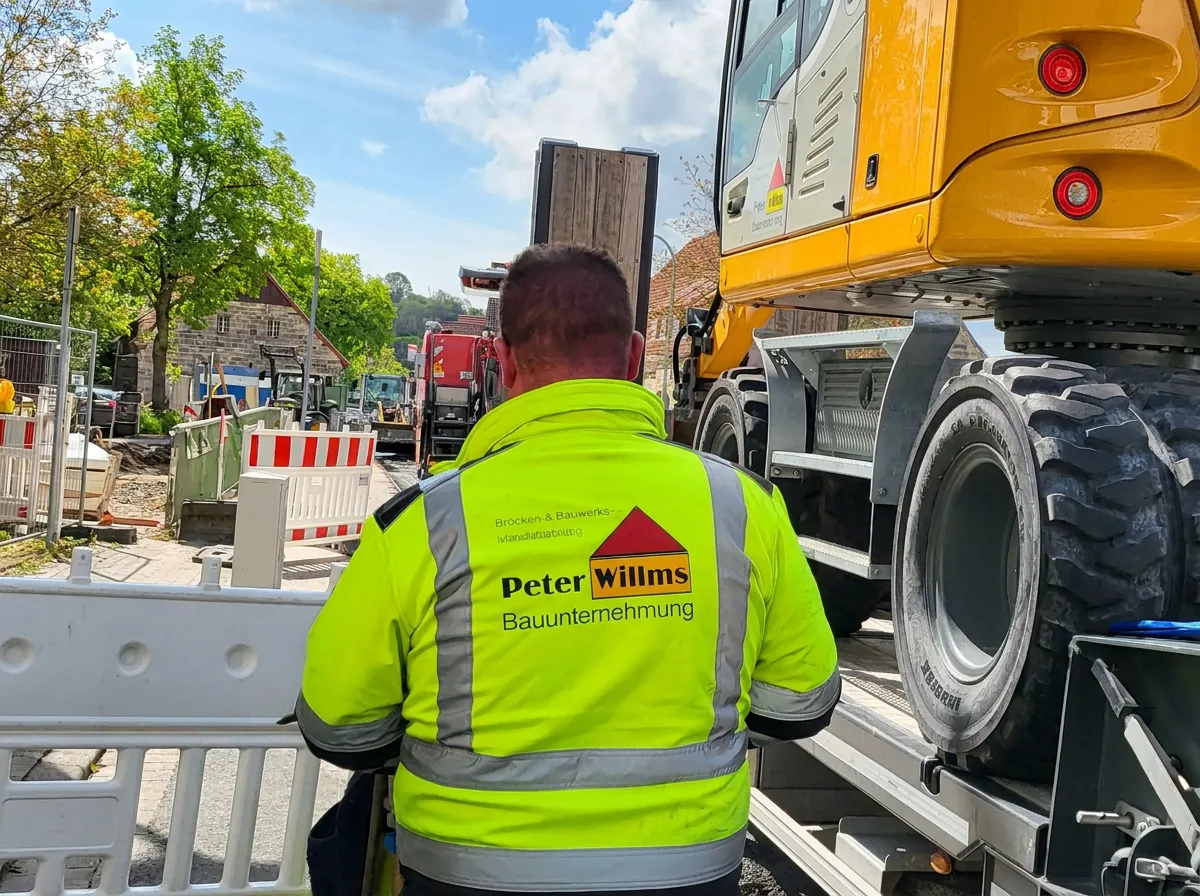 Baustellenlogistik mit Radladertransport in Etteln