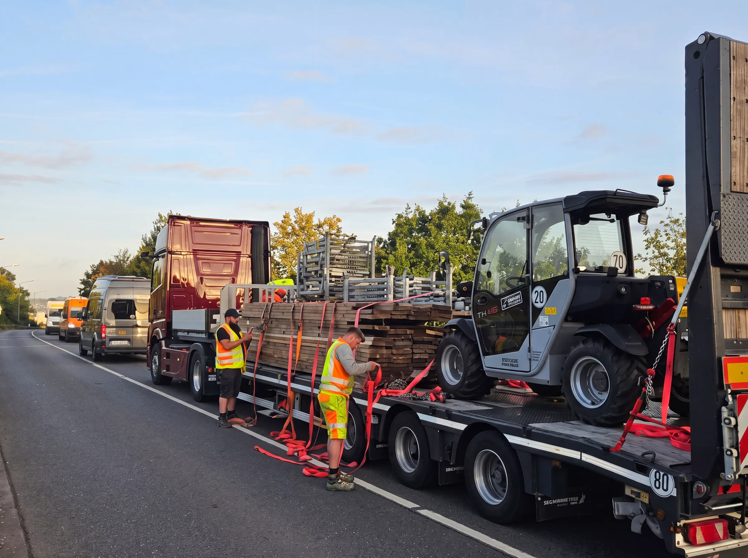 Baustellentransport mit Teleskoplader in Gohfeld