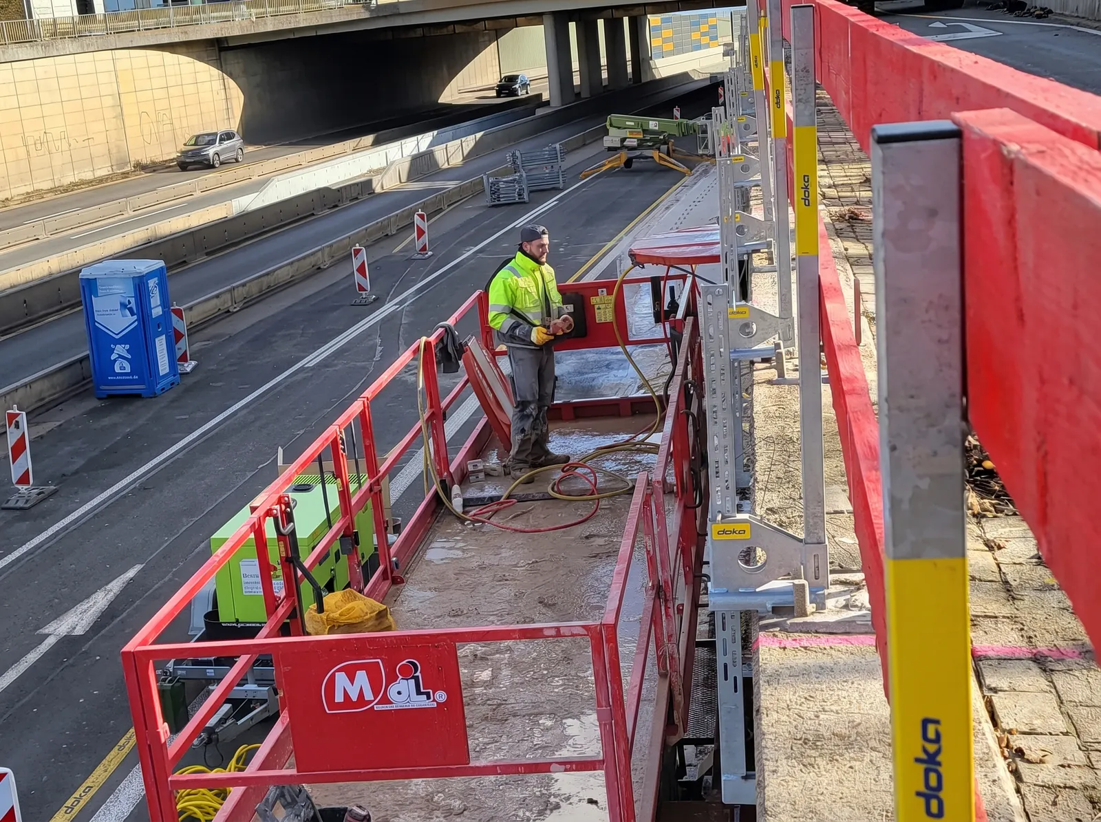 Impression von der Brückenbaustelle an der A52 in Essen